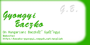 gyongyi baczko business card